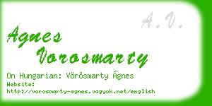 agnes vorosmarty business card